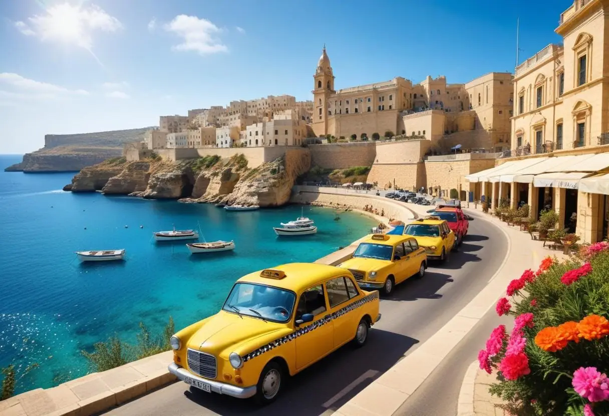 Taxi i Malta illustration